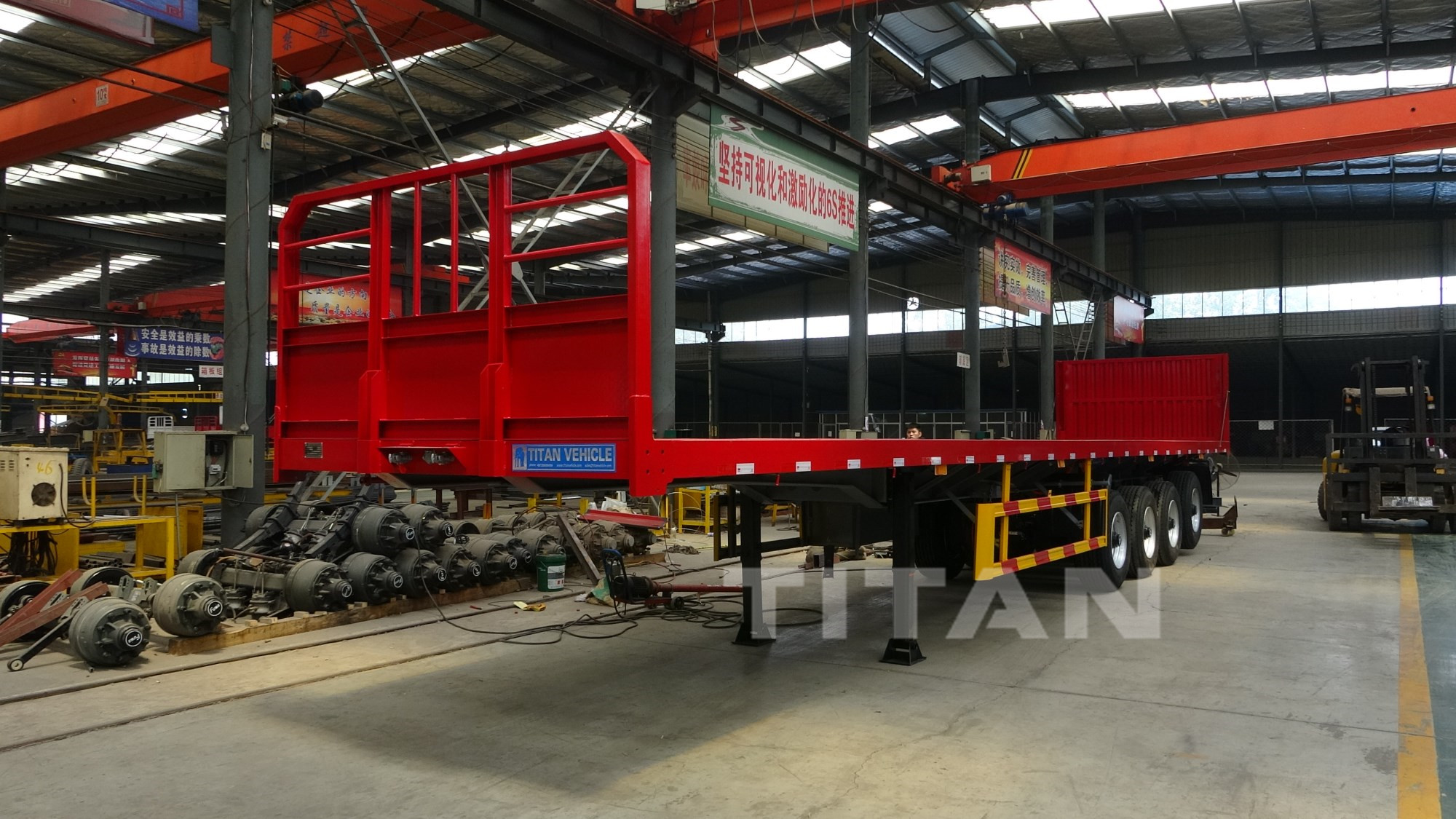  4 Axles flatbed semi trailer