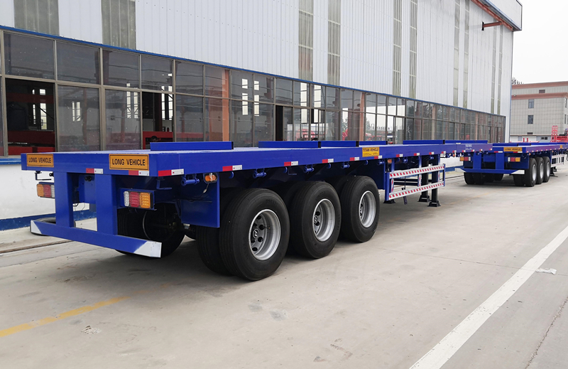 3 axles 24m extendable flatbed trailer for sale