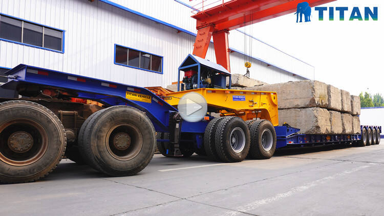 4 axle 150 ton detachable gooseneck lowboy trailer testing video display