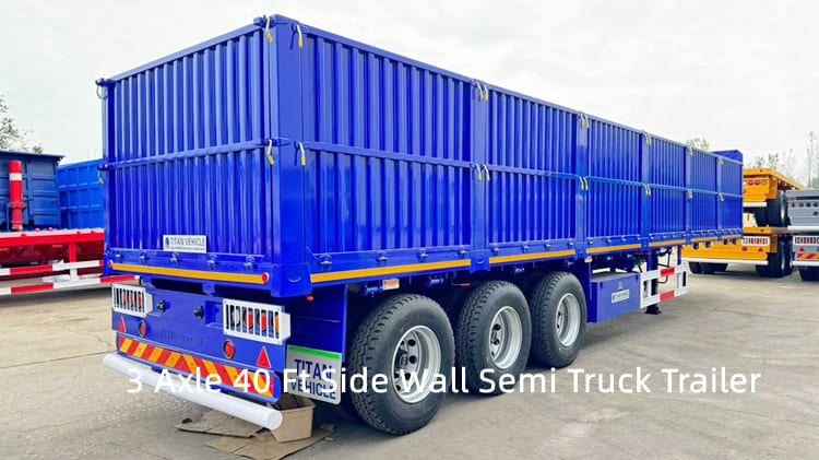 3 Axle 40 Ft Side Wall Semi Truck Trailer for Sale in Eritrea 