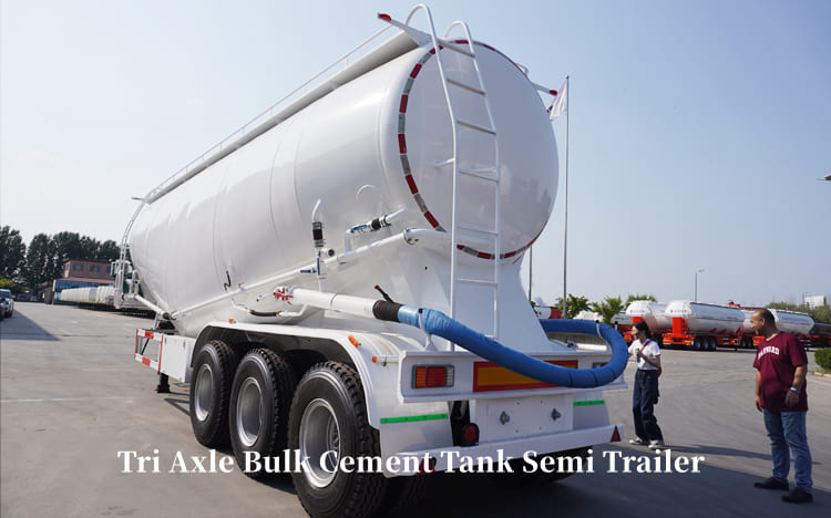 Tri Axle Bulk Cement Tank Semi Trailer for Sale in Tanzania