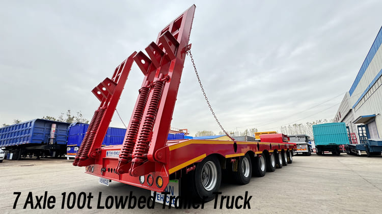 7 Axle 100t Lowbed Trailer Truck for Sale in Congo