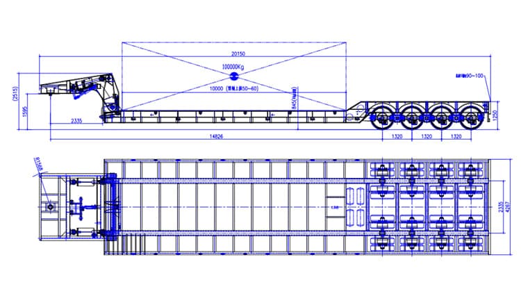 牙买加出售4线8轴可拆卸颈式拖车